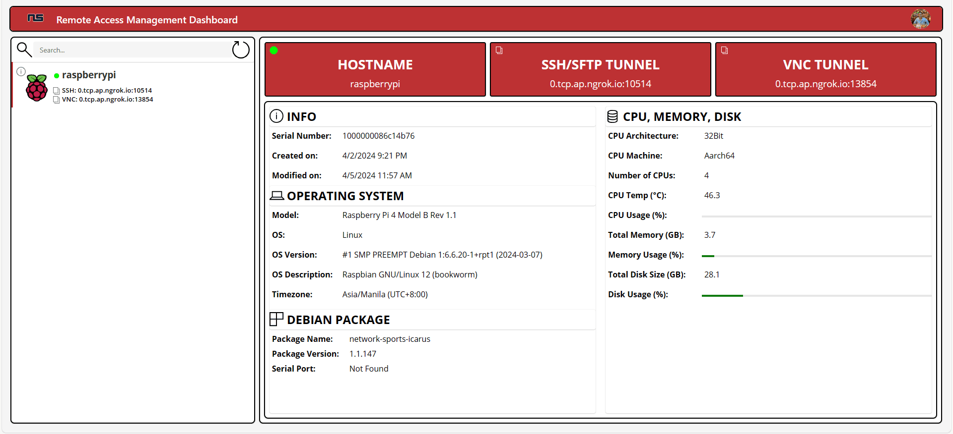 Remote Access Management Dashboard